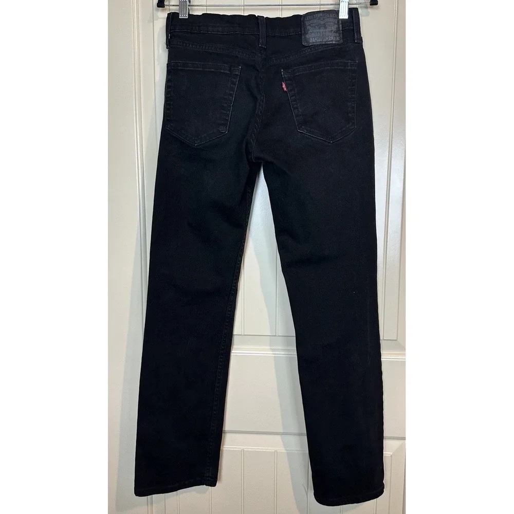 Levi's 514 men's‎ slim straight jean trousers W29 L32 jet black stretch LEVJ559